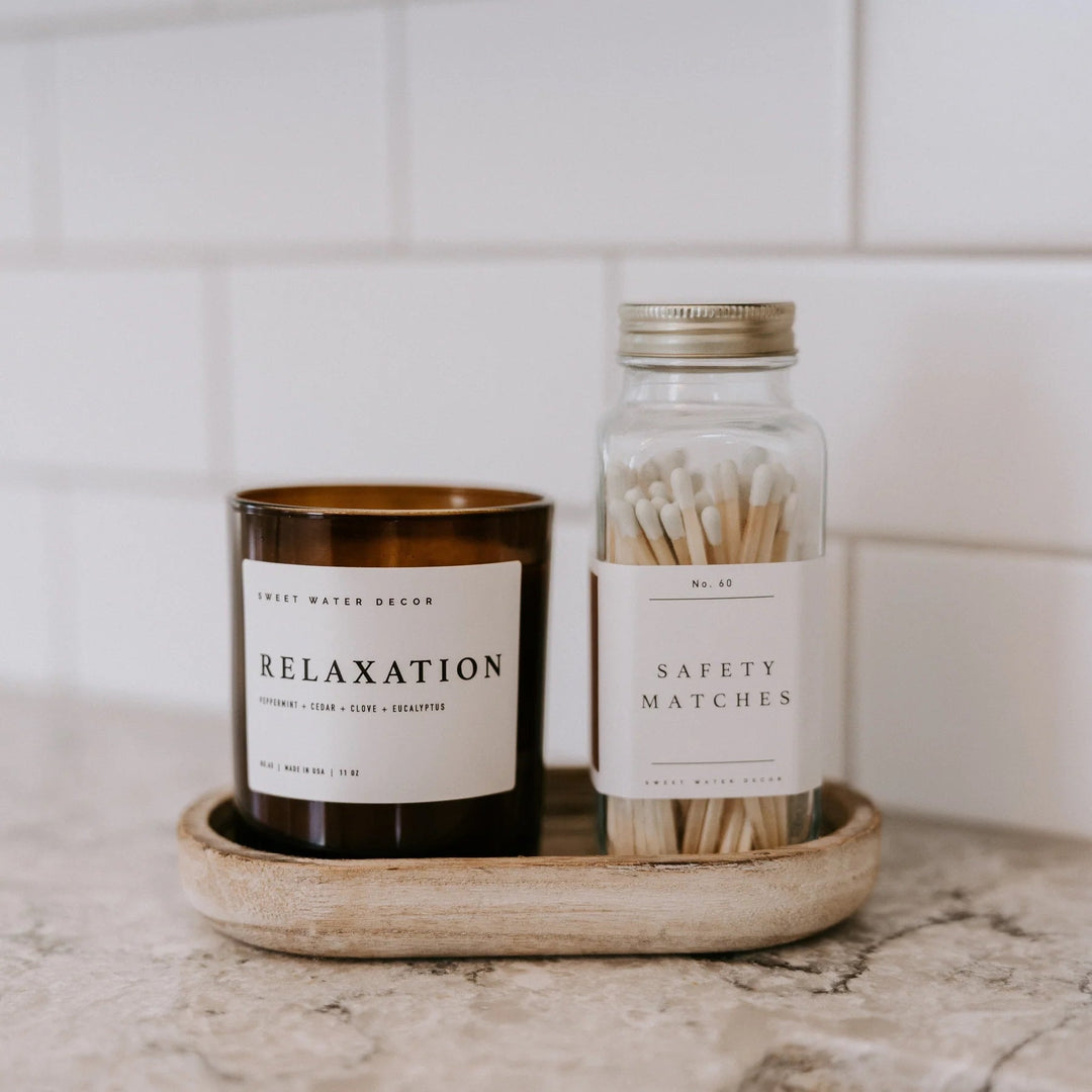 WHITE Safety Matches GOLD LID | Streichhölzer - SWEET WATER DECOR North Glow