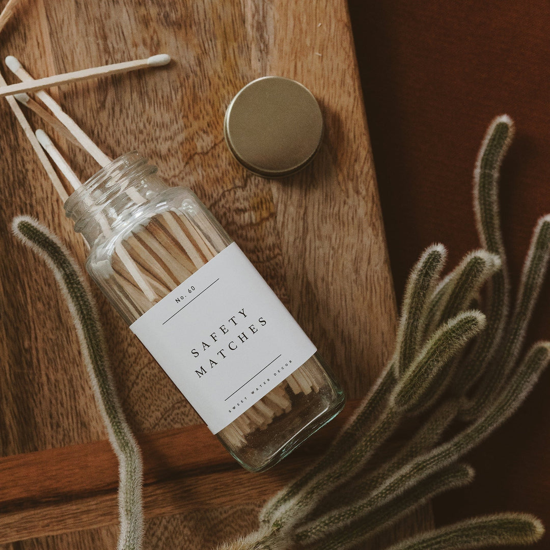WHITE Safety Matches GOLD LID | Streichhölzer - SWEET WATER DECOR North Glow