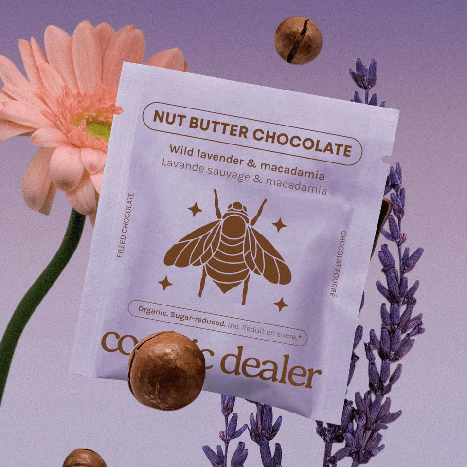 WILD LAVENDER & MACADAMIA 4er Box Chakra Schokolade - COSMIC DEALER North Glow