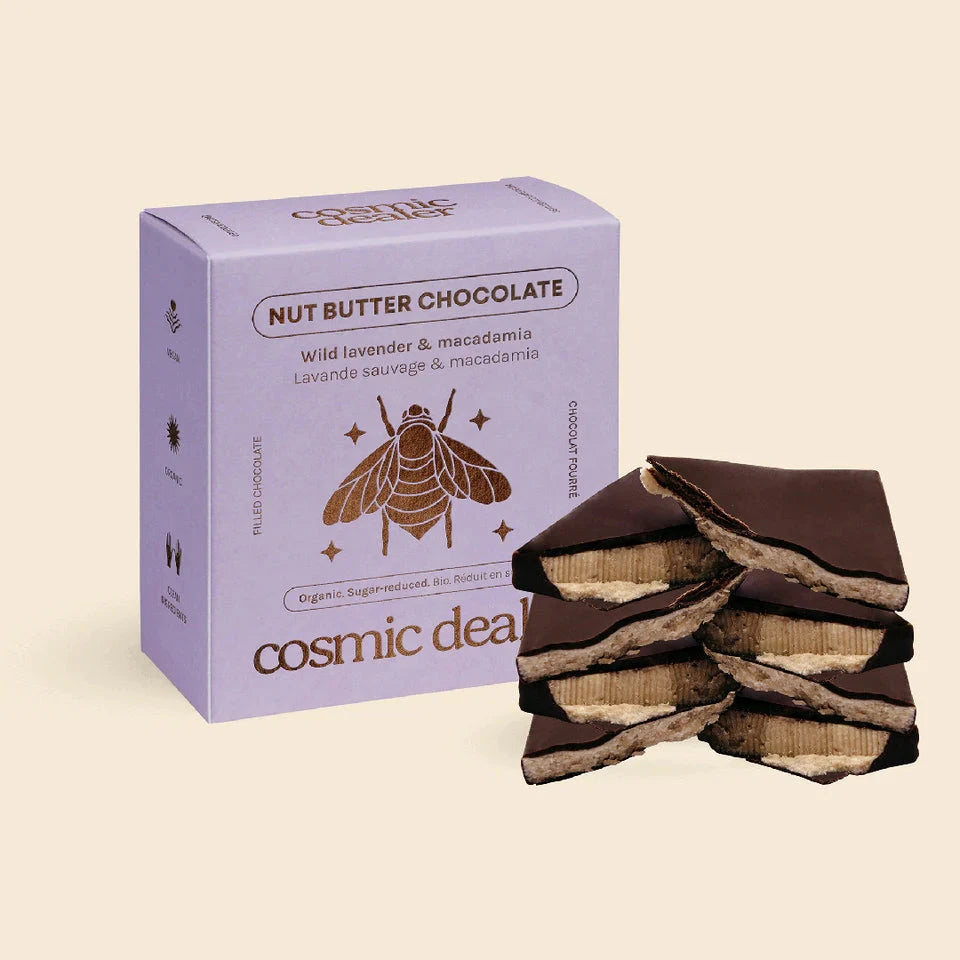 WILD LAVENDER & MACADAMIA 4er Box Chakra Schokolade - COSMIC DEALER North Glow