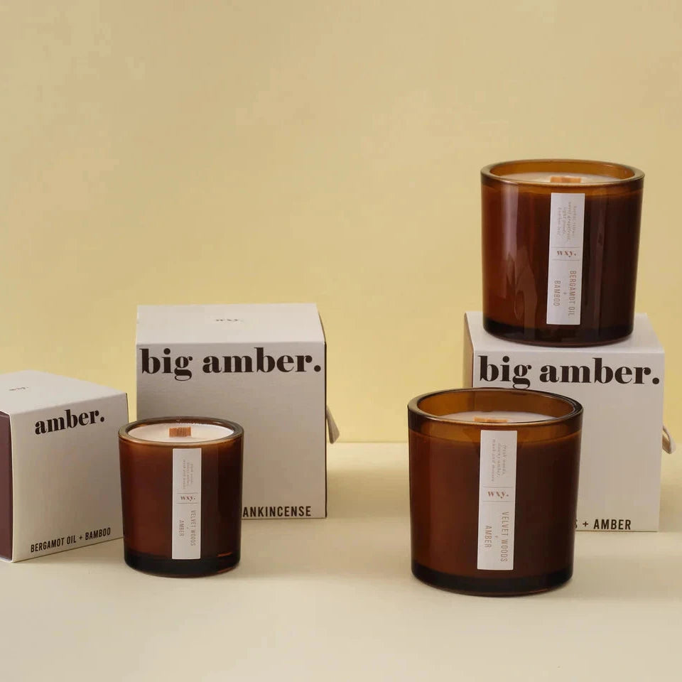 Duftkerze 140g  und 350g - wxy.de Amber mit Hinoki + Vetiver  North Glow