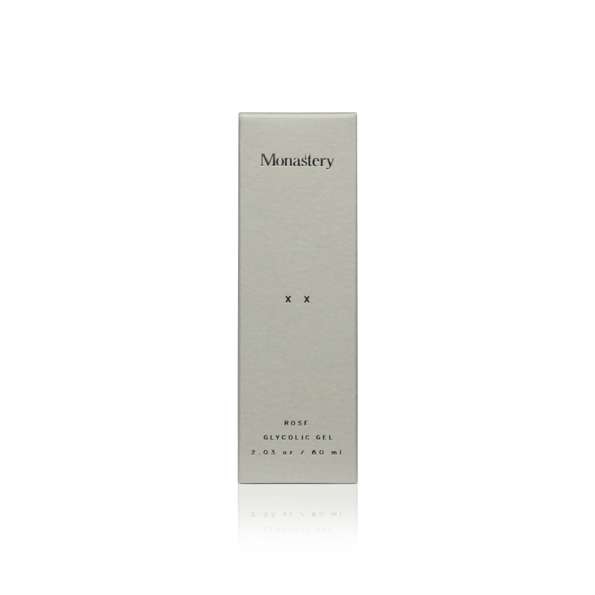 Monastery XX Rose Glycolic Verpackungskarton 60ml vor weißem Hintergrund.