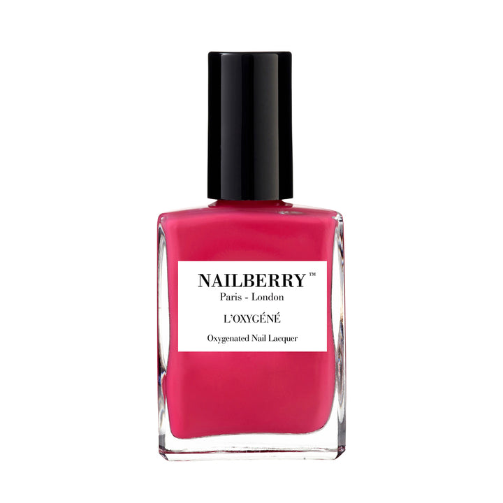 Nailberry Nagellackflasche Pink Berry vor weißem Hintergrund.