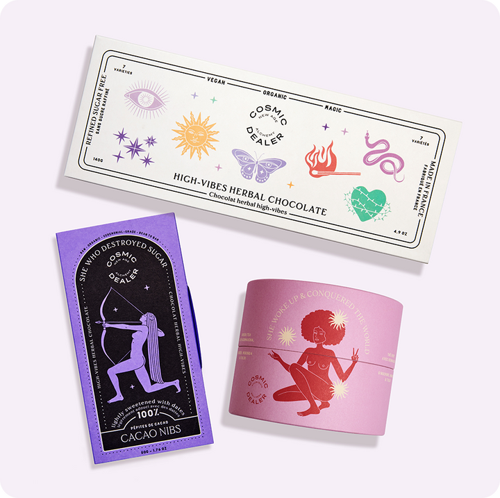 Cosmic Dealer Geschenkbox - 10 Mini Schokoladen verschiedener Geschmacksrichtungen