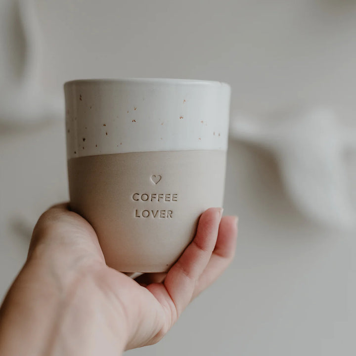 Kaffeebecher "Coffee Lover", handgefertigt aus Keramik