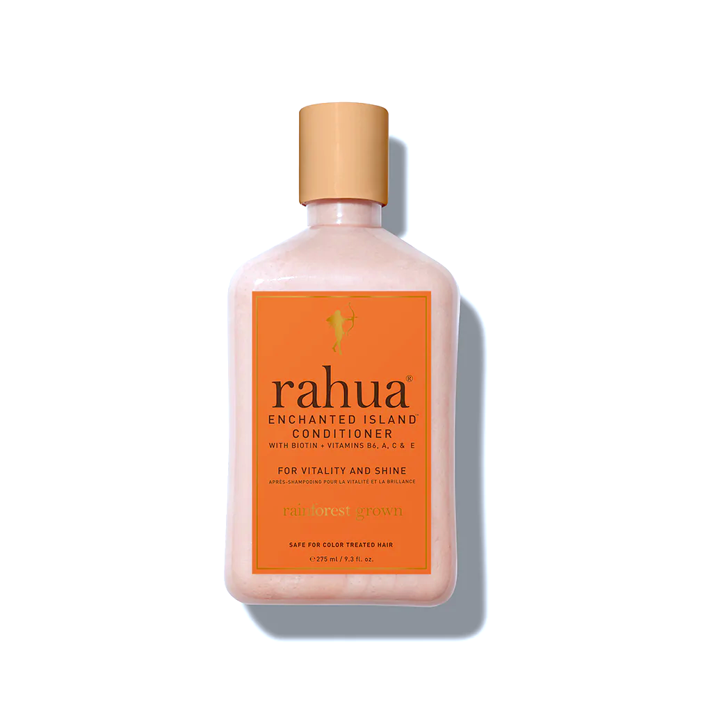 Rahua Enchanted Island Conditioner Flasche vor weißem Hintergrund.