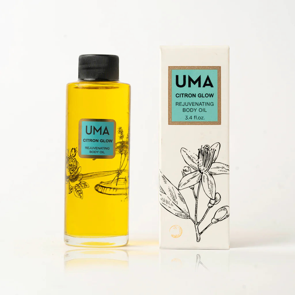 UMA Citron Glow Body Oil - samtiges Körperöl mit Zitrone & Sandelholz North Glow