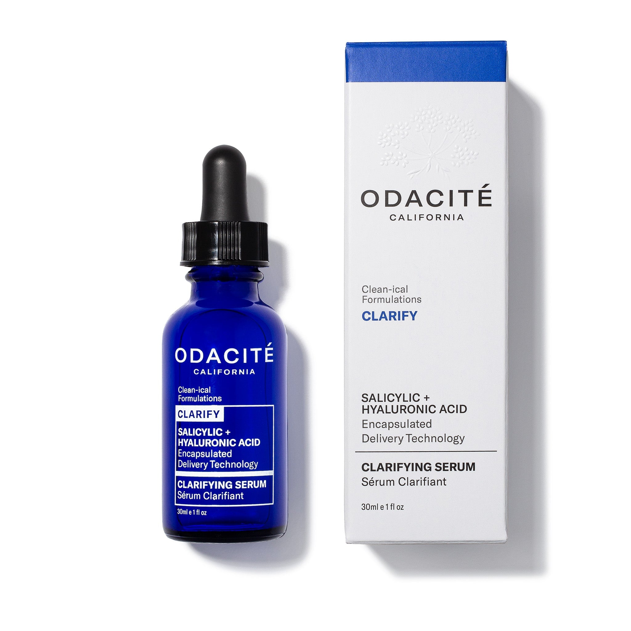 Odacité Clarify Serum mit moderner Verpackung und minimalistischem Label-Design