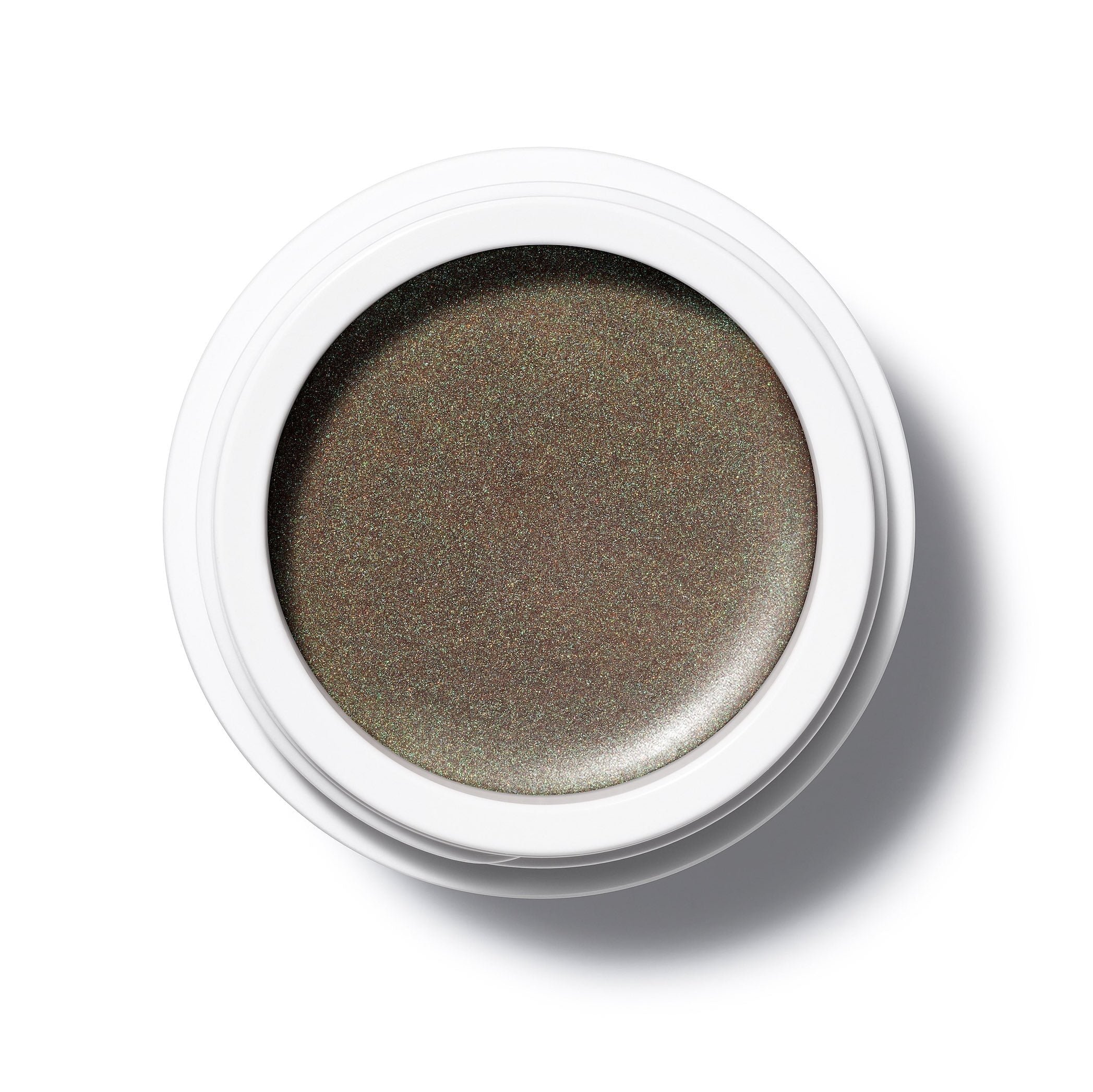 Offener Eye Glow Colour Tiegel Ochaya aus der Vogelperspektive steht auf weißem Untergrund.