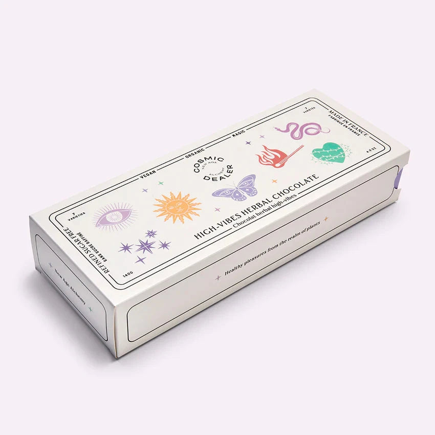 Geschenkbox - 7 Mini Schokoladen verschiedener Geschmacksrichtungen - COSMIC DEALER North Glow