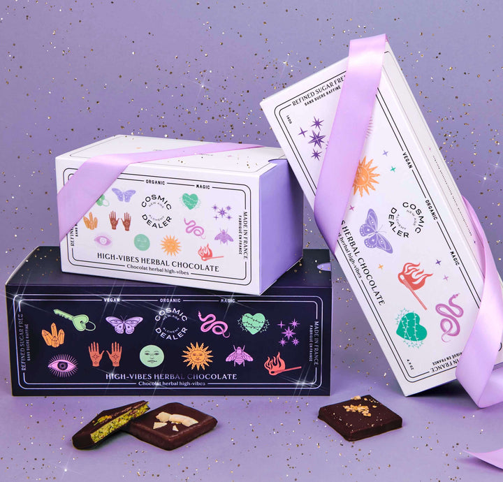 Geschenkbox - 7 Mini Schokoladen verschiedener Geschmacksrichtungen - COSMIC DEALER