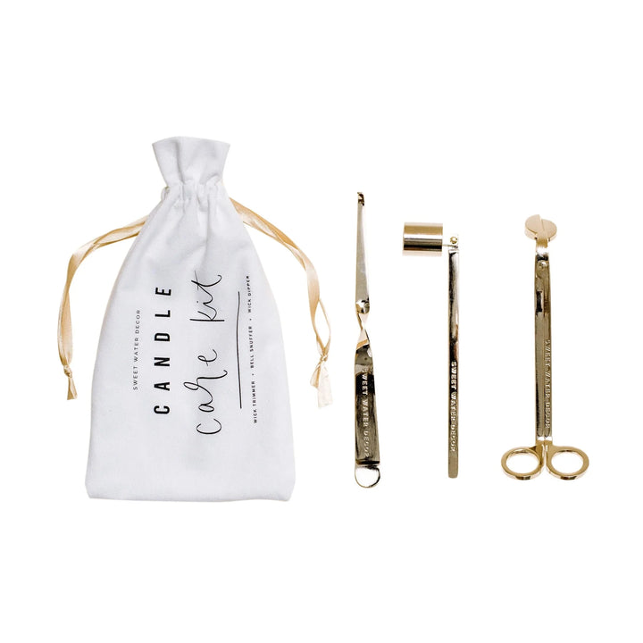 Gold Candle Care Kit - Ästhetisch schönes Set zum Trimmen und Löschen von Kerzen