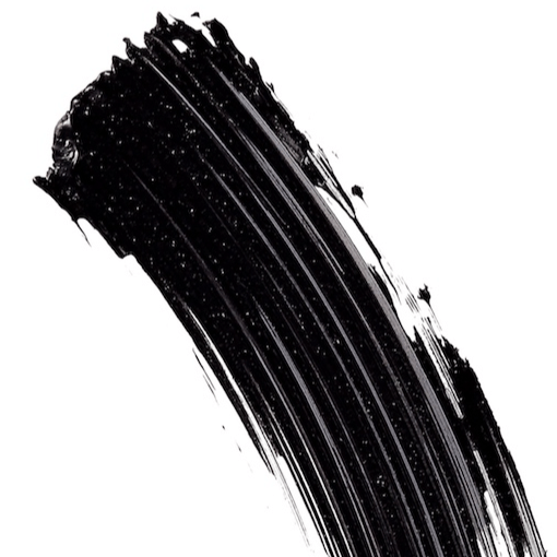 Textur und Farbbeispiel der Mascara Le Noir Cassiopée No 410 tiefschwarz. North Glow