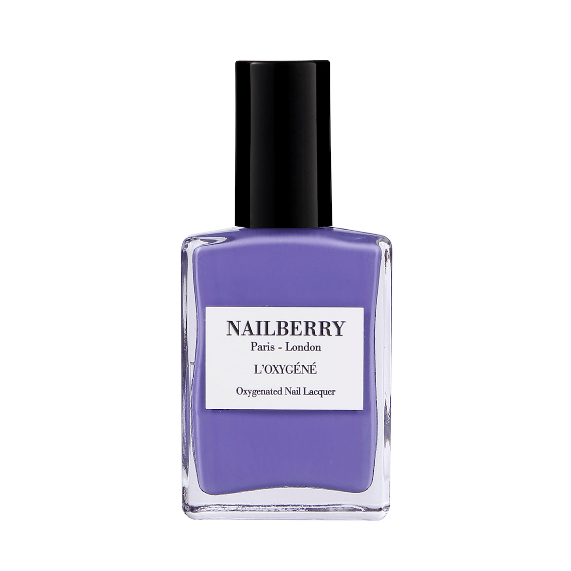 Nailberry Nagellackflasche Bluebell vor weißem Hinergrund.
