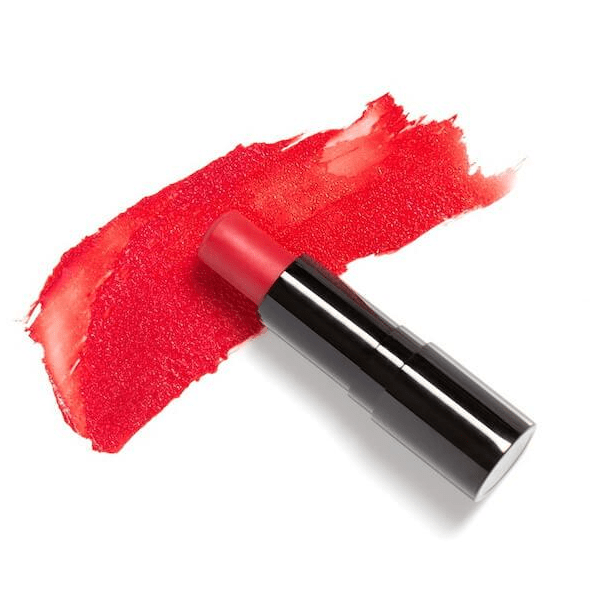 Schwarzer Lippenstift mit Farb- und Texturbeispiel der Farbe Desire von Henné Organics.
