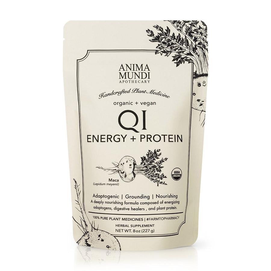 Aufreißtüte Qi Energy & Stamina von Anima Mundi steht vor weißem Hintergrund.