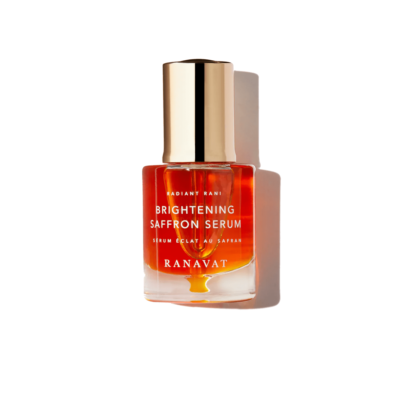 Ranavat Brightening Saffron Serum Flakon auf weißem Hintergrund