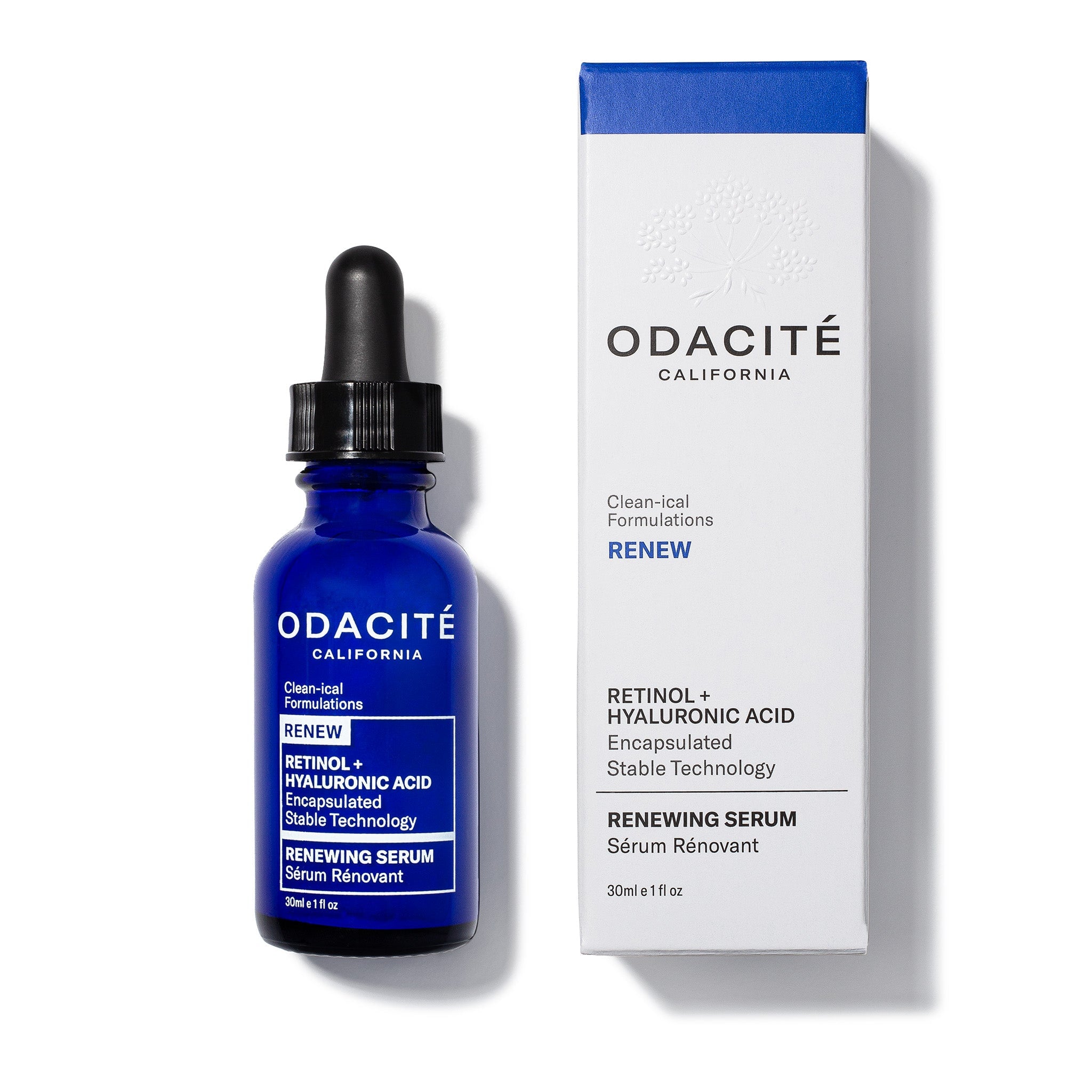 Odacité Renew Retinol Serum mit Umverpackung – modernes, minimalistisches Design