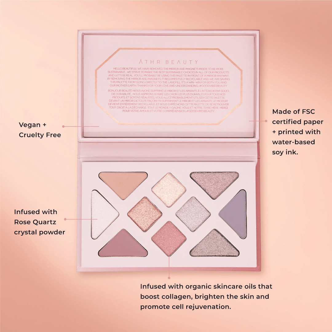 Rosequartz Crystal Gemstone Palette - Lidschattenpalette in klassischen Rosatönen