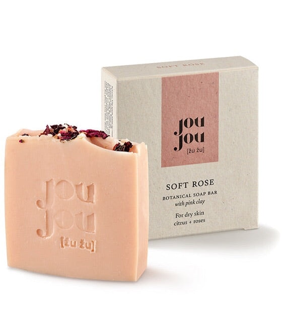SOFT ROSE - natürliche Seife mit rosa Tonerde, Ylang-Ylang , Zitrus- und Rosenduft