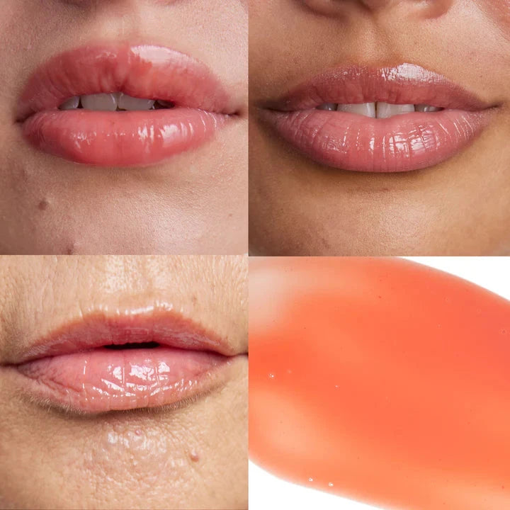 coral cloud on 3 different lips 