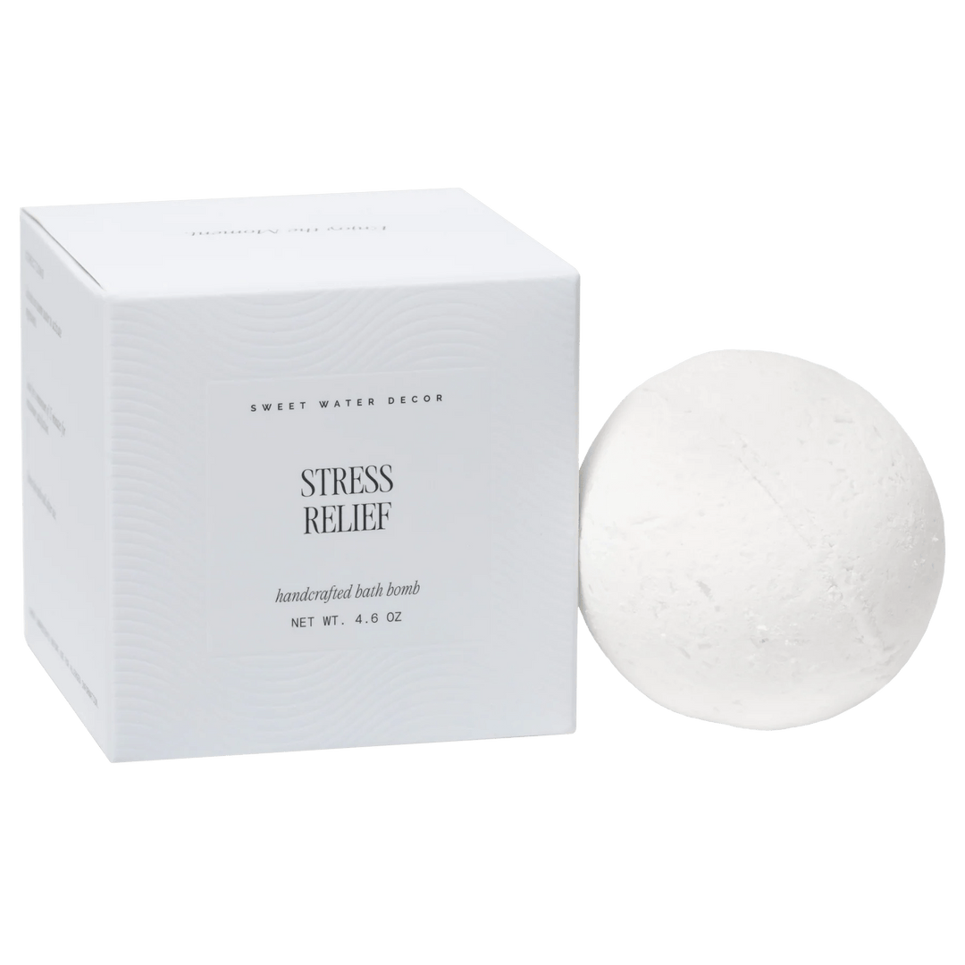 Sweet Water Decor Stress Relief Badebombe in stilvoller Verpackung auf weißem Hintergrund