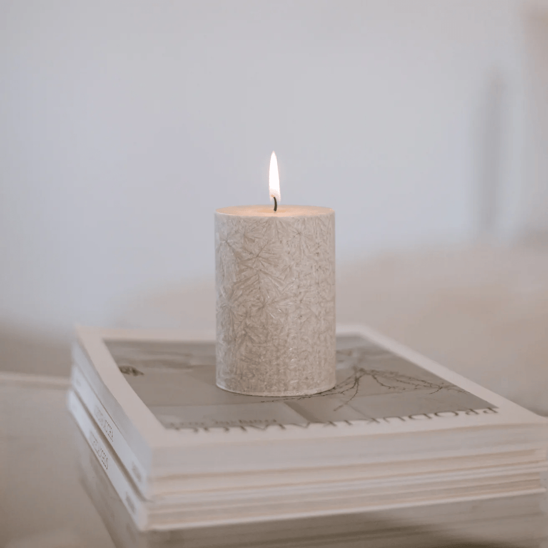 Block candle Olive from Eulenschnitt in gray is on product catalogs. North Glow
