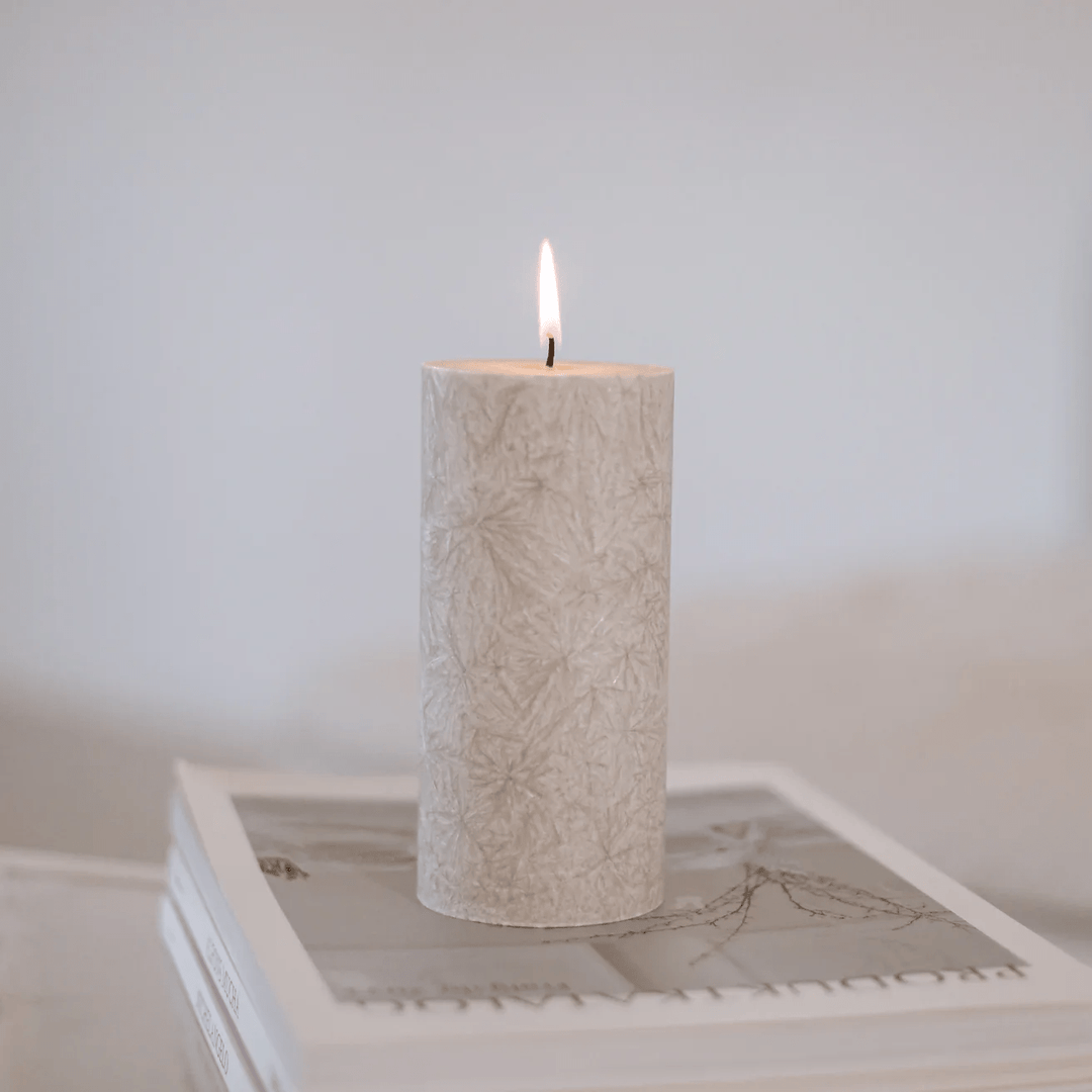 Block candle Olive from Eulenschnitt in gray is on product catalogs. North Glow