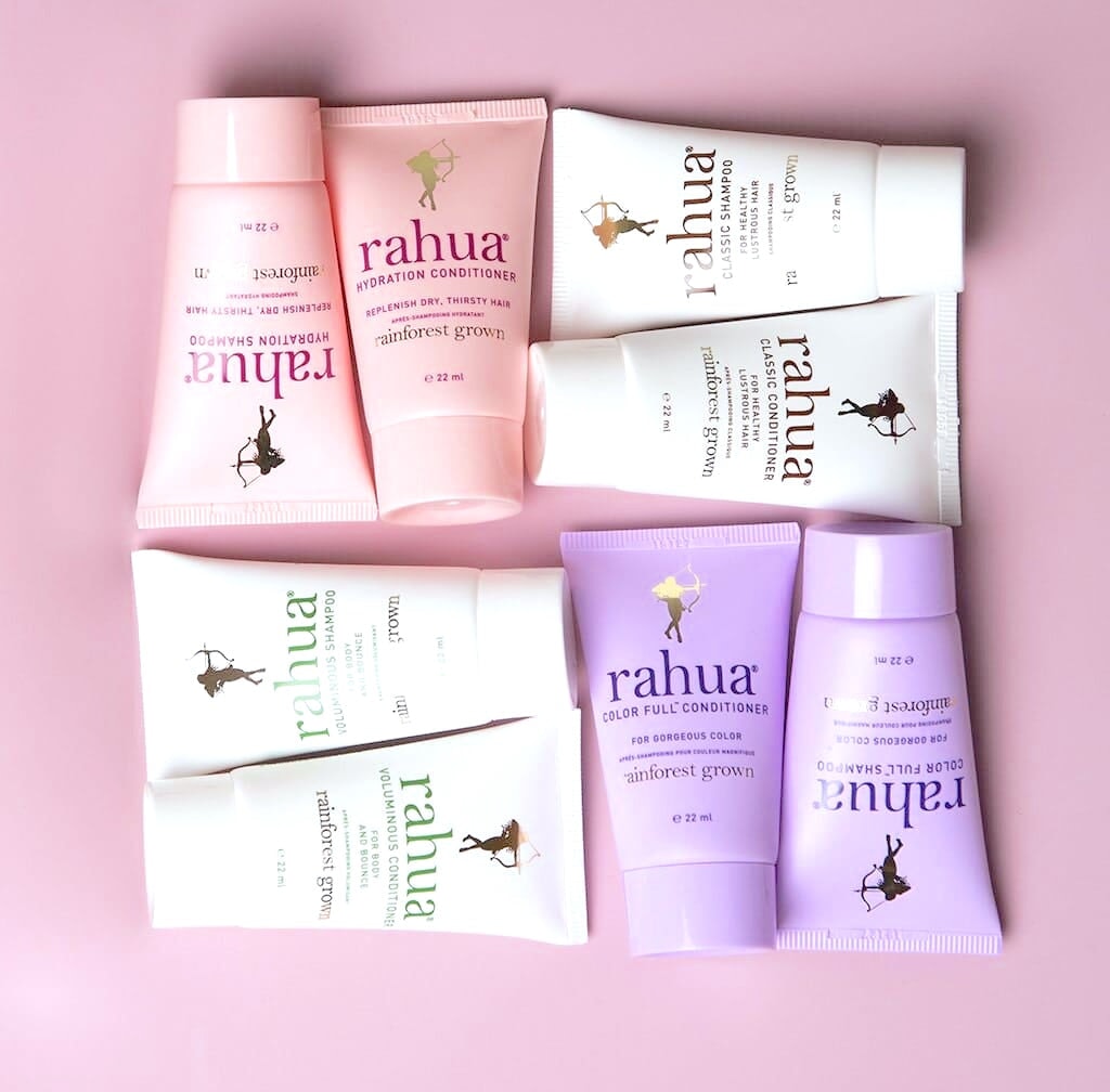 6 different Rahua products in travel size format. North Glow