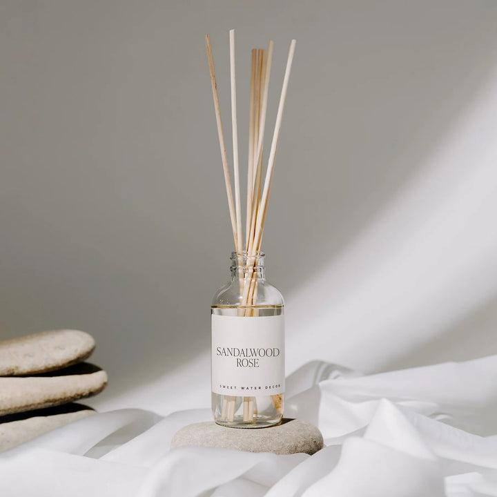 Sweet Water Decor Diffuser Sandalwood Rose bottle with reed sticks