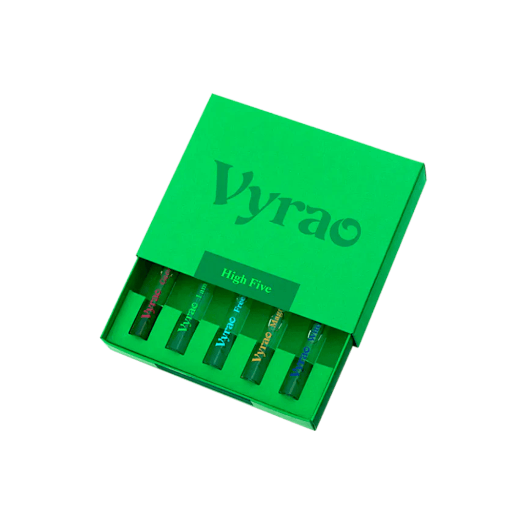 Open Vyrao High Five travel set against a white background. North Glow