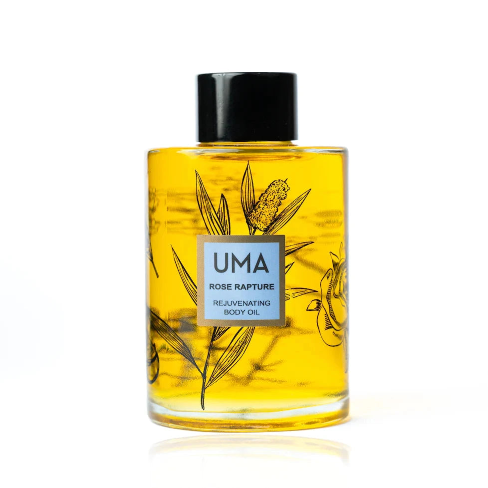 Flasche UMA Rose Rapture Body Oil – feuchtigkeitsspendendes Luxusöl