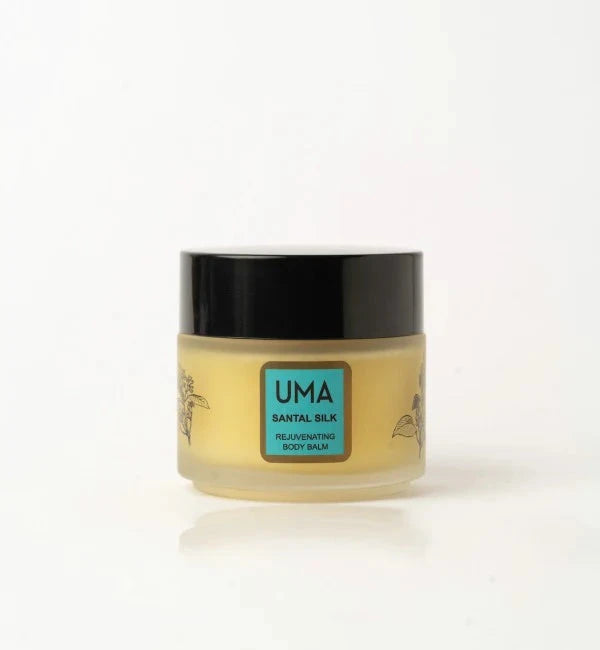 UMA Santal Body Balm screw-top jar stands against a white background.