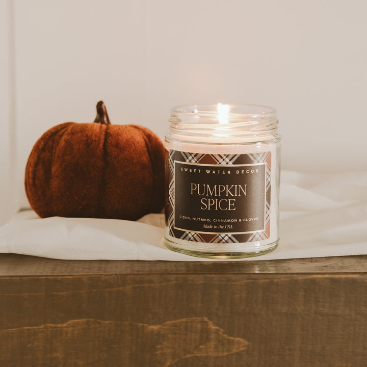 Pumpkin Spice" soy wax candle - pumpkin, cinnamon, smoke & vanilla (fall/winter design)