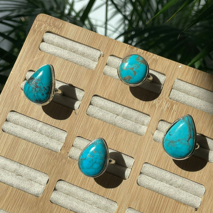 Turquoise ring, adjustable, highest quality, various individual pieces