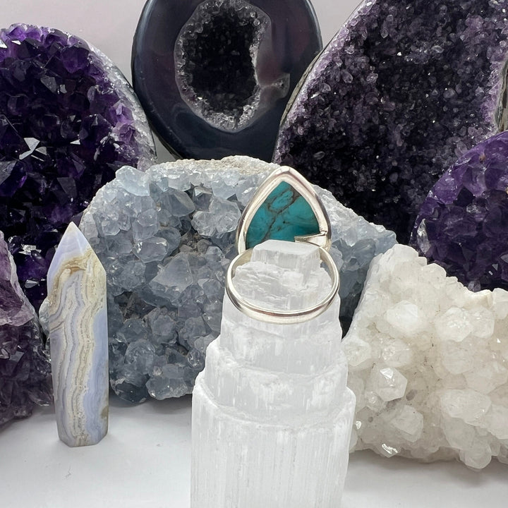 Turquoise ring, adjustable, highest quality, various individual pieces