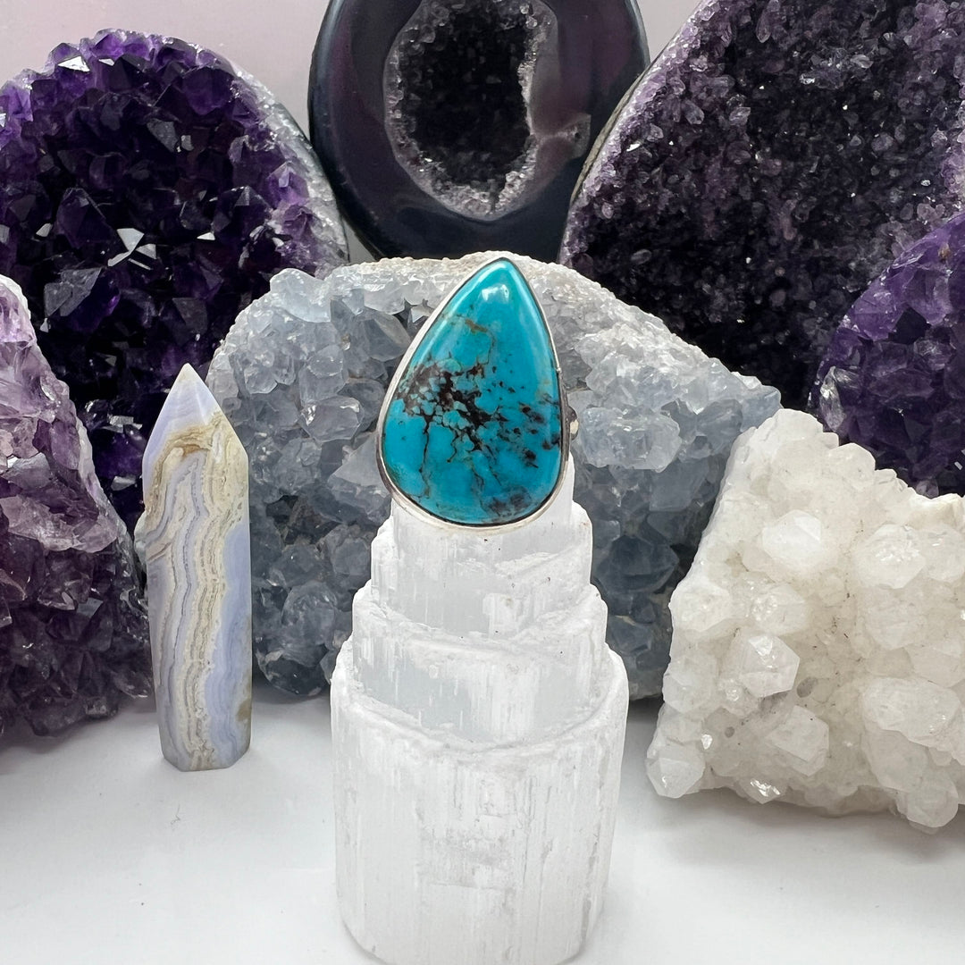 Turquoise ring, adjustable, highest quality, various individual pieces North Glow