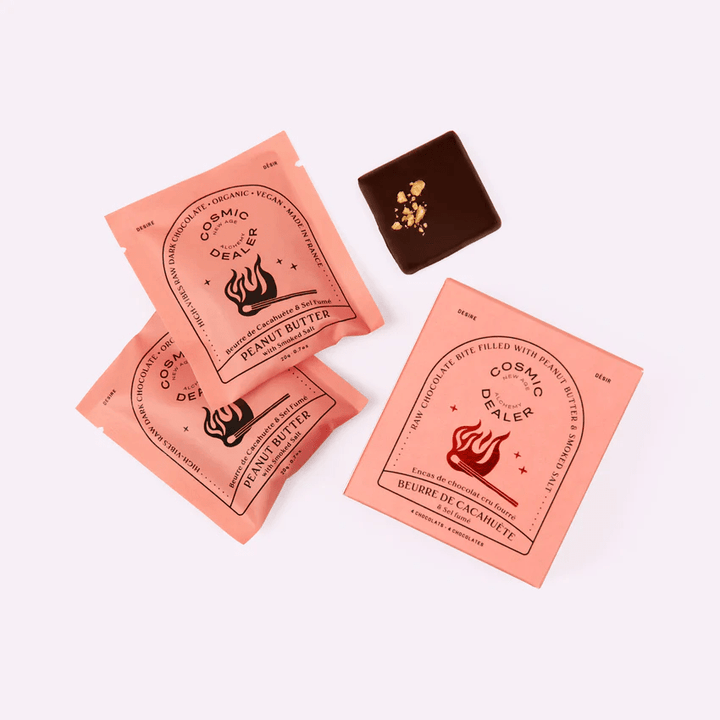 Box of 4 Chakra chocolate in 🥜 Peanut butter & smoked salt