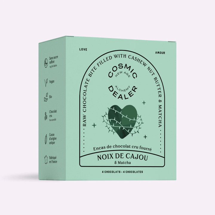 Box of 4 Chakra chocolate with 🍵 Cashew & Matcha