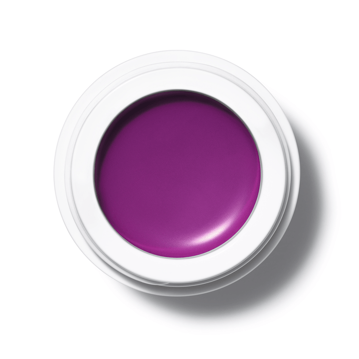 Open All Over Color jar Heliotrope from a bird's eye view stands on a white background.