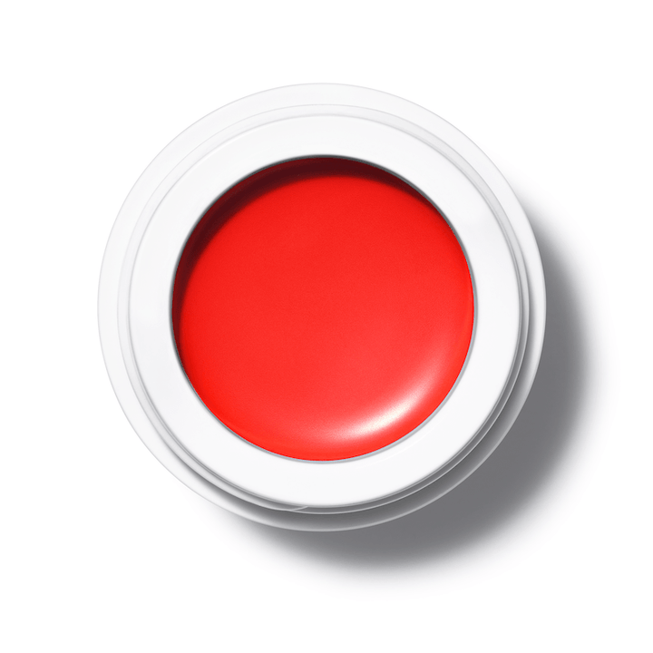 A bird's eye view of the open All Over Color jar Ikura standing on a white background.