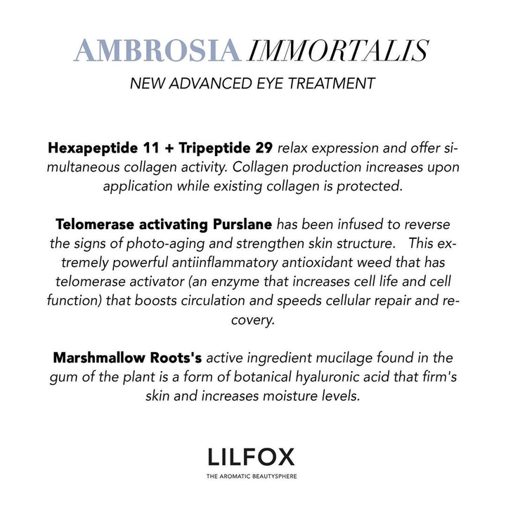 Lilfox Ambrosia Eye Mask Ingredients