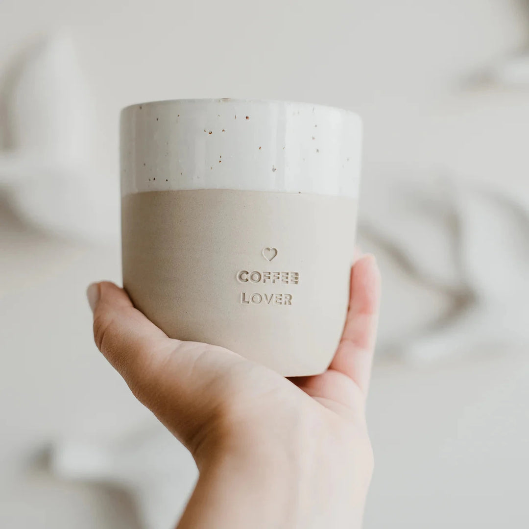 Coffee Lover" mug owl cut North Glow