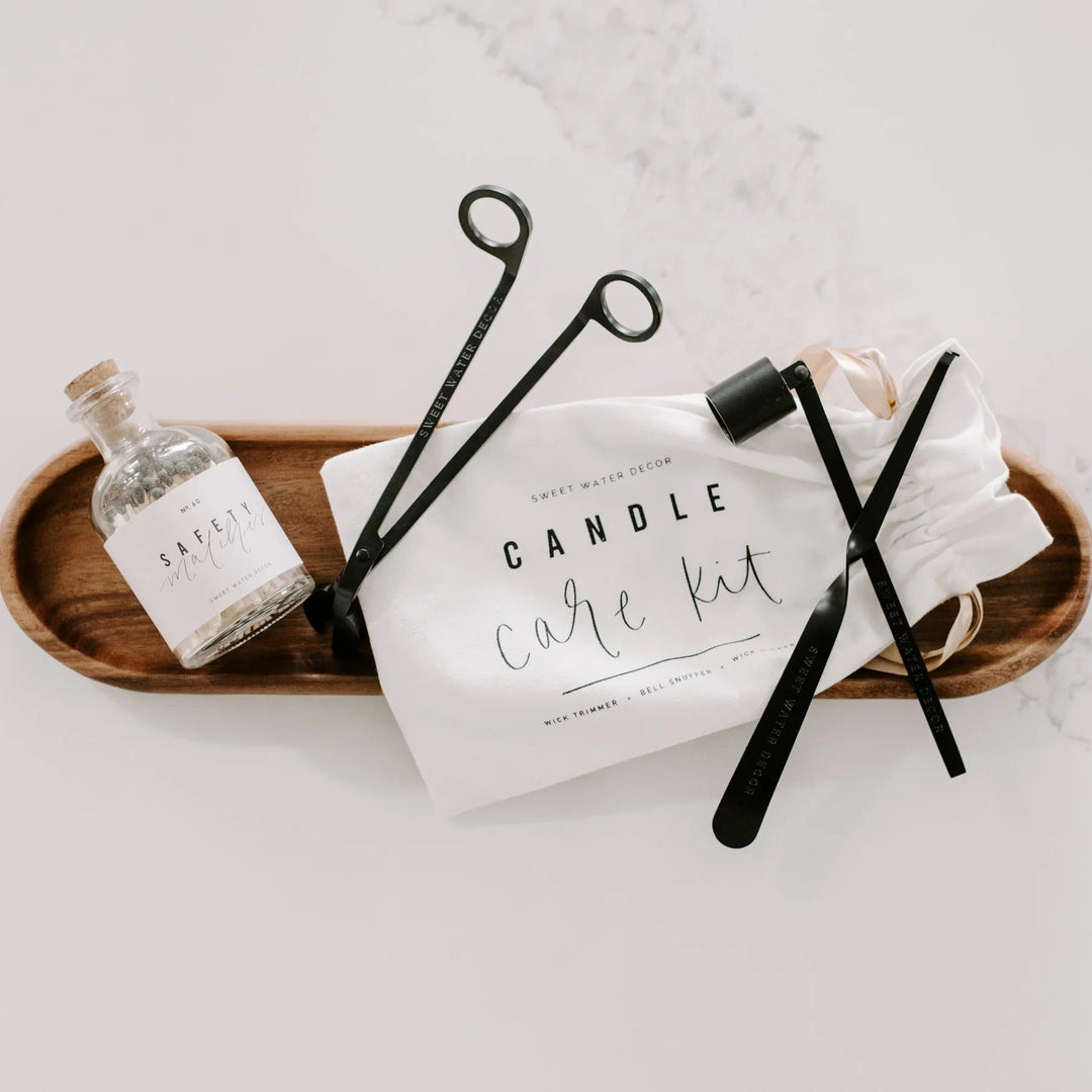 Black Candle Care Kit - decorative set for trimming and caring for candles North Glow