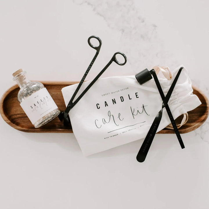 Black Candle Care Kit - decorative set for trimming and caring for candles.