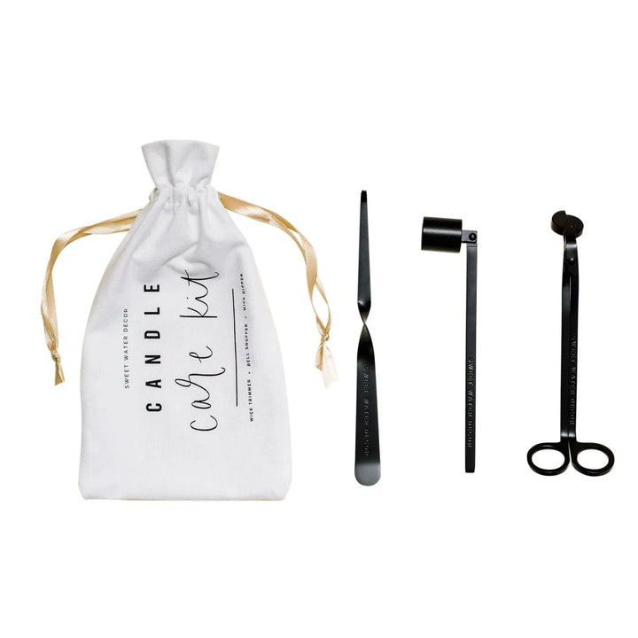 Black Candle Care Kit - decorative set for trimming and caring for candles.
