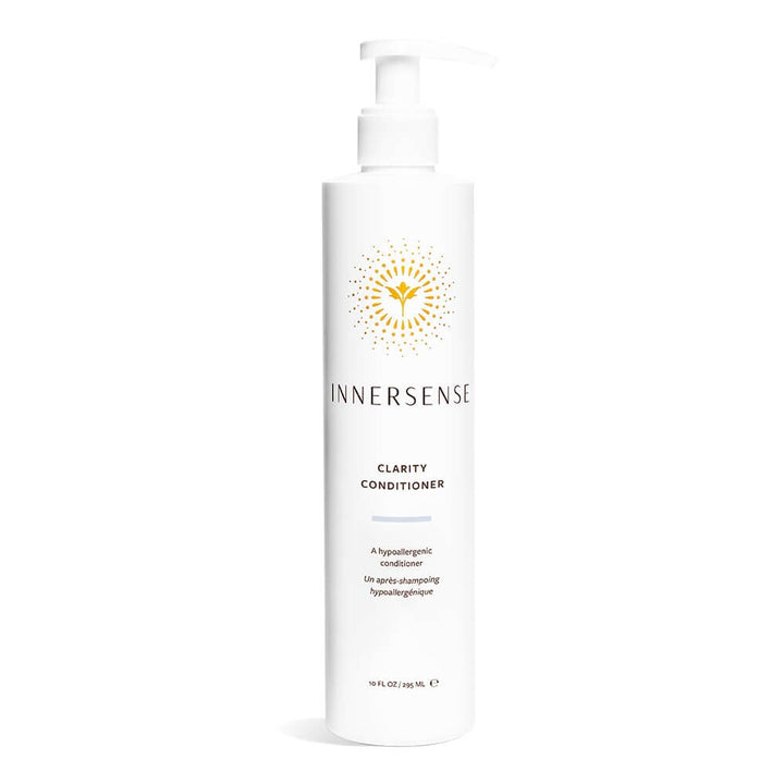 Innersense Clarity Conditioner pump bottle stands against a white background.