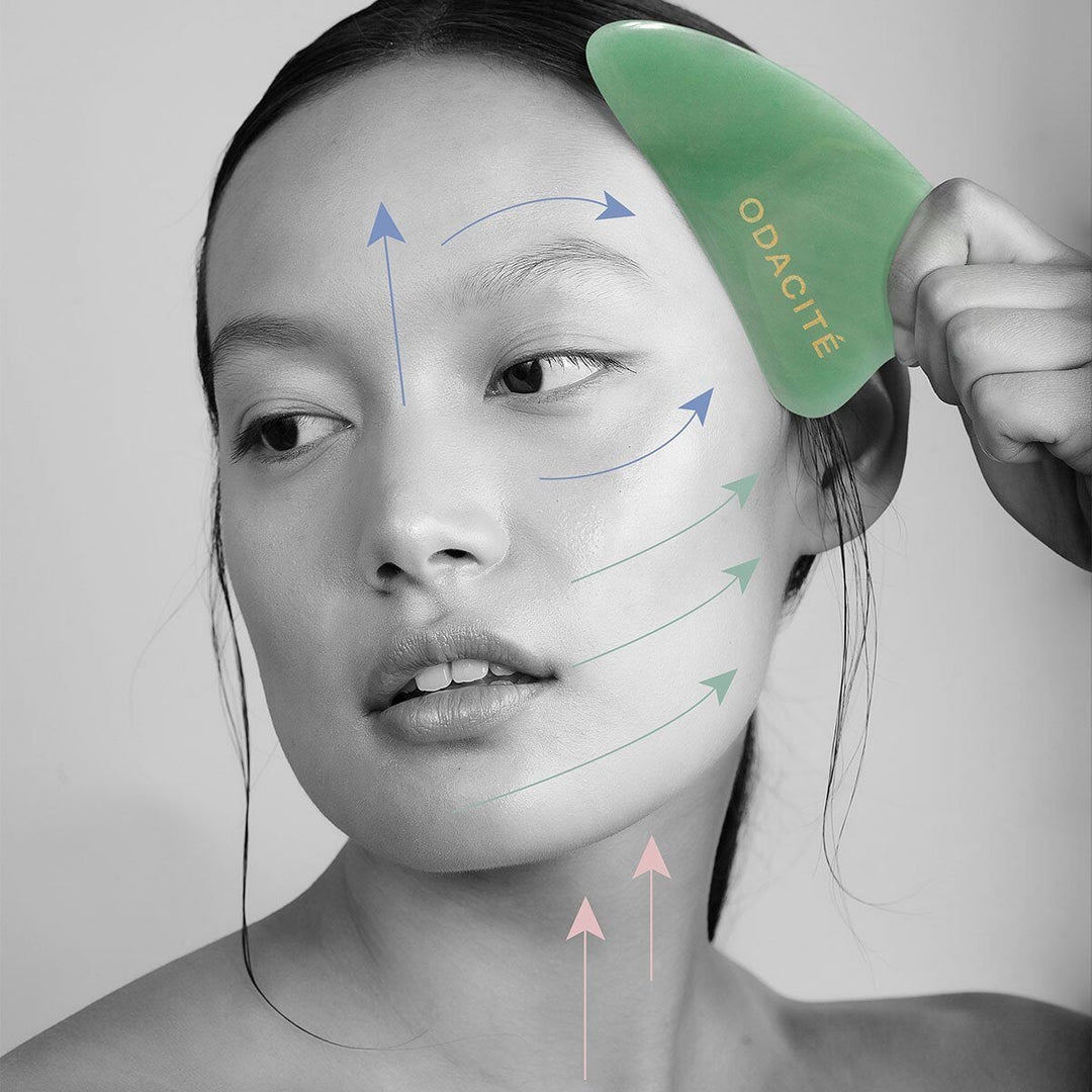 CRYSTAL CONTOUR Green Aventurine Gua Sha - ODACITÉ Pure Elements North Glow