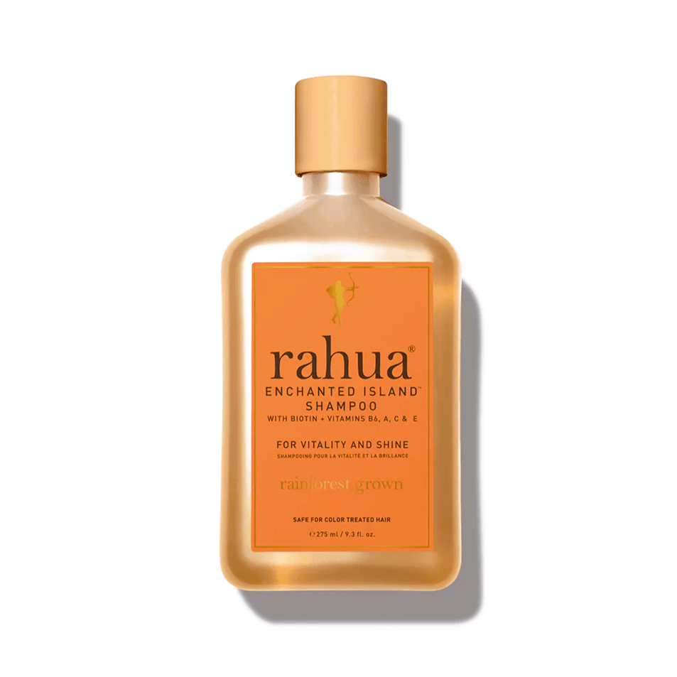 Rahua Enchanted Island Shampoo bottle against a white background.
