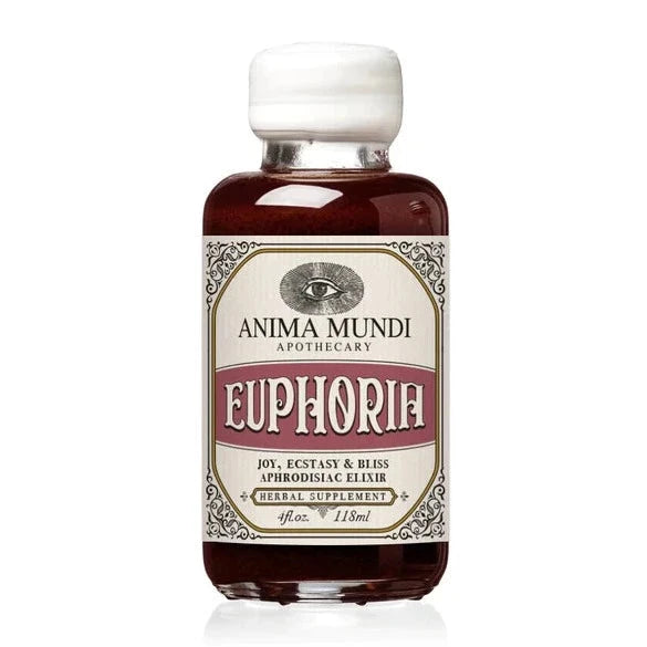 Anima Mundi Glasflasche Euphoria steht vor weißem Hintergrund.